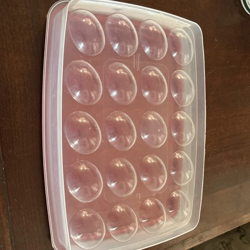 Rubbermaid Egg Keeper Food Storage Container, Clear/Red, 1 Count